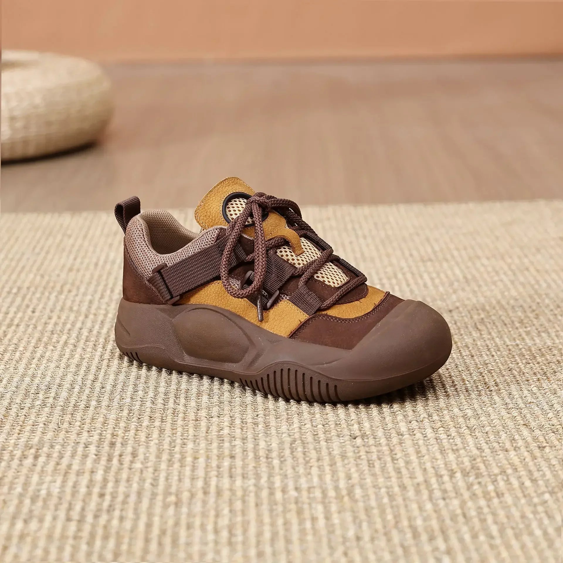 Sneakers casual retrò patchwork con lacci da donna - Sneakers donna ATREND