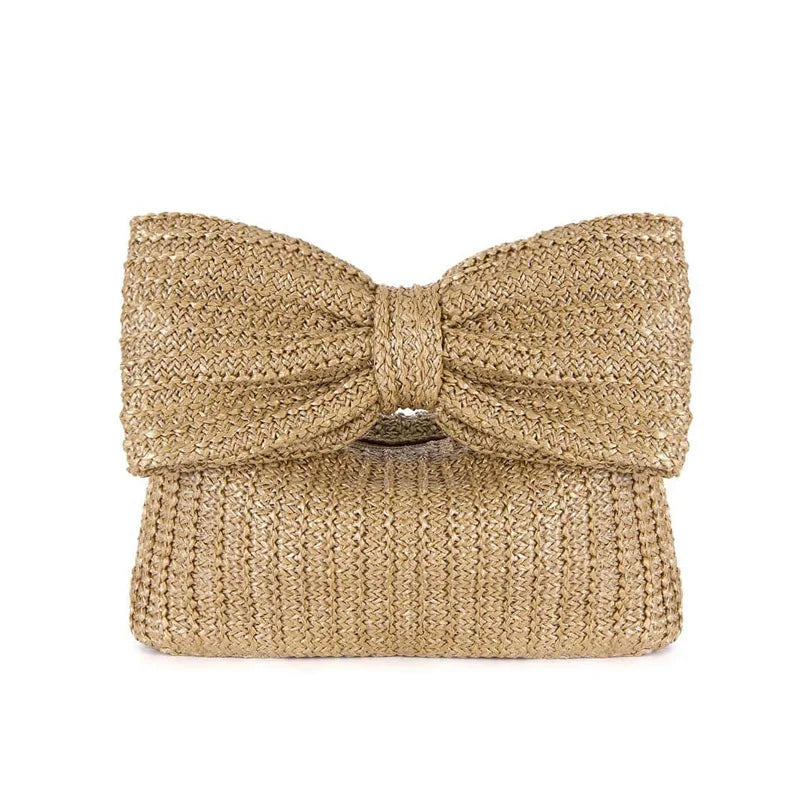 Borsa a mano in cotone con fiocco frontale da donna - Borsa a mano ATREND