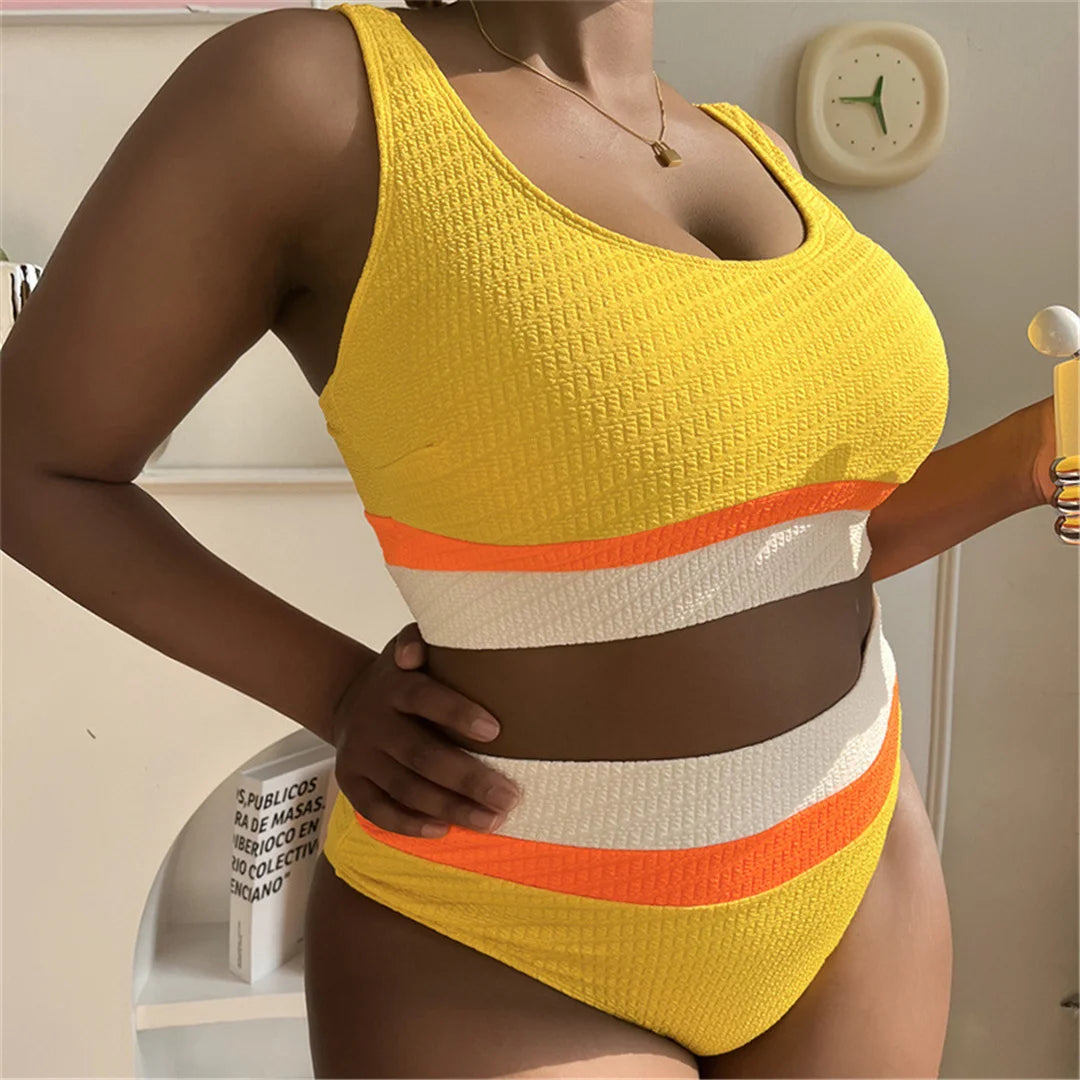 Bikini due pezzi reggiseno e mutande con bordo a contrasto da donna - Costumi ATREND