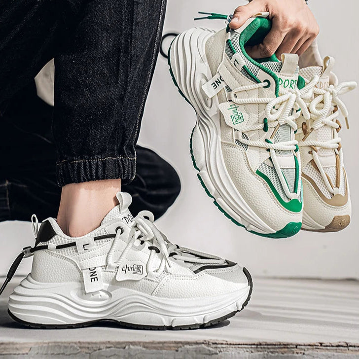 Sneakers casual in pelle PU da uomo