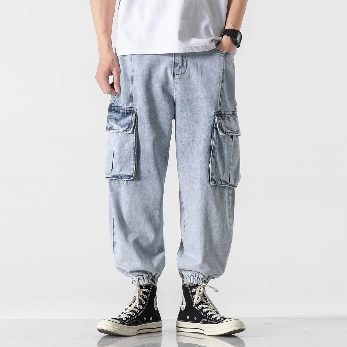 Jeans casual cargo multi tasche da uomo - Jeans uomo ATREND