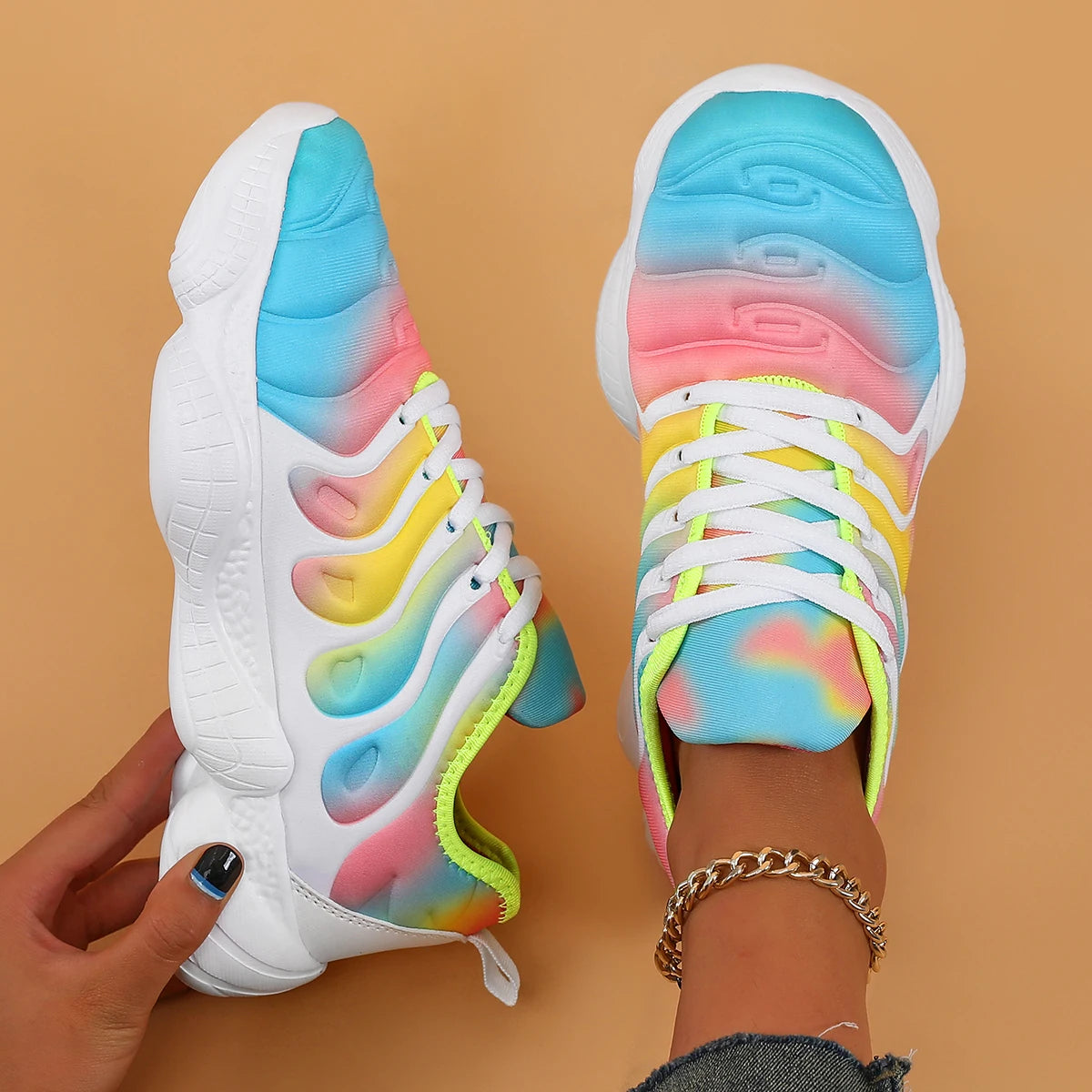 Sneakers casual multicolor con lacci da donna - Sneakers donna ATREND