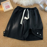 Pantaloncini casual con fascia elastica e lacci da uomo - Pantaloncini uomo ATREND