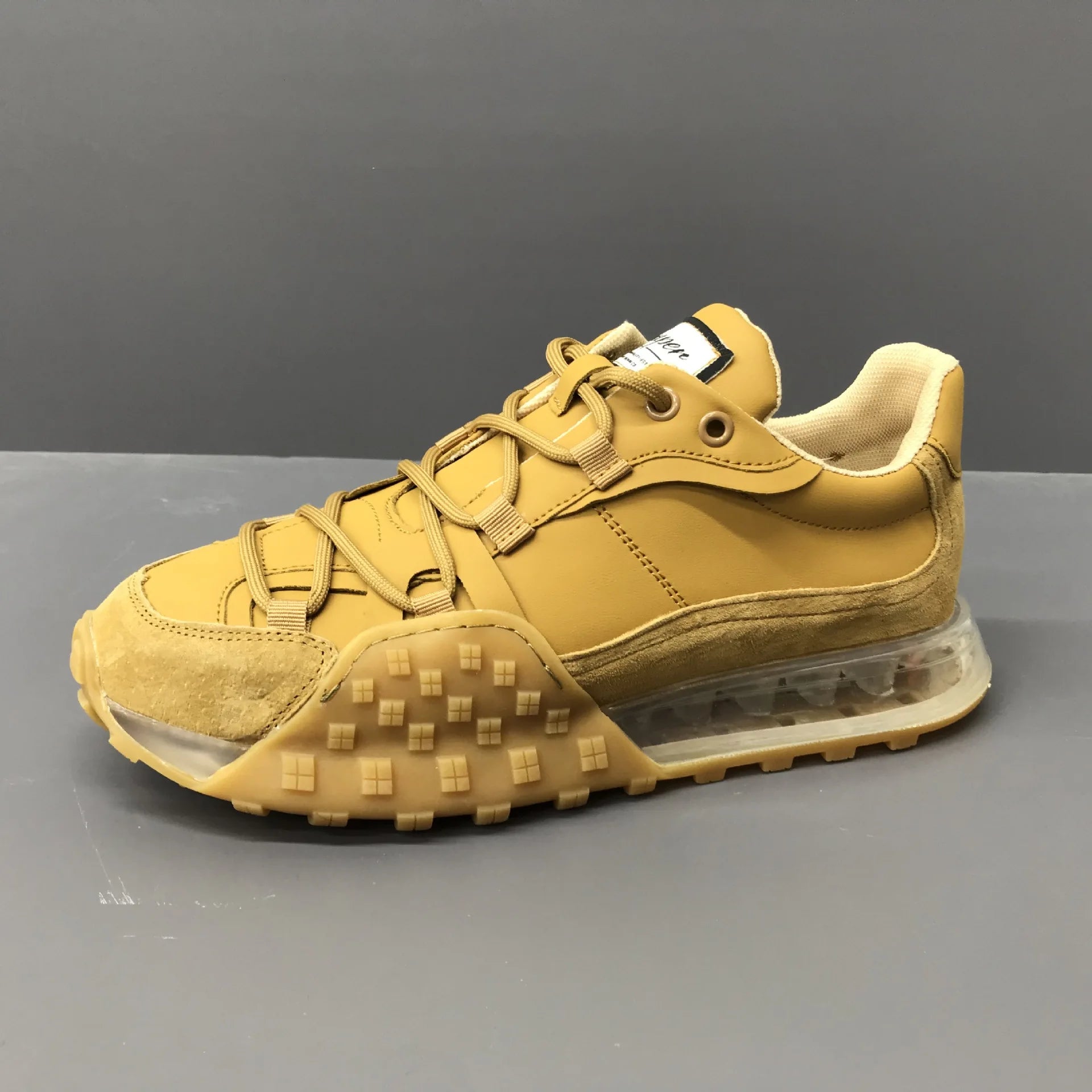 Sneakers chunky casual in pelle solida mesh traspirante unisex