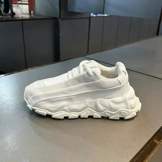 Sneaker chunkly in pelle microfibra da donna