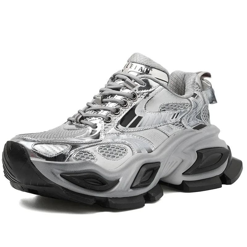 Sneakers casual in pelle sintetica mesh traspirante con lacci unisex