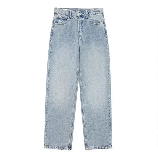 Women's Fashion Jeans Solid Color Loose Pants Gradient Color Casual Streetwear Broken Holes Trousers Decorated Jeans