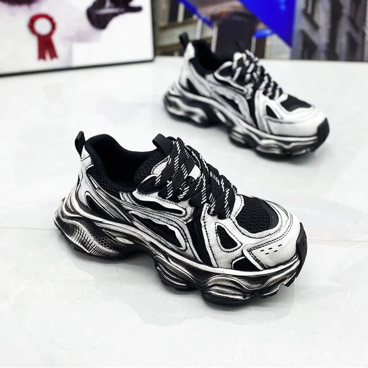Sneakers chunky in mesh traspirante da uomo