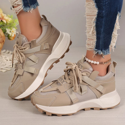 Sneakers casual bicolor mesh con lacci da donna - Sneakers donna ATREND