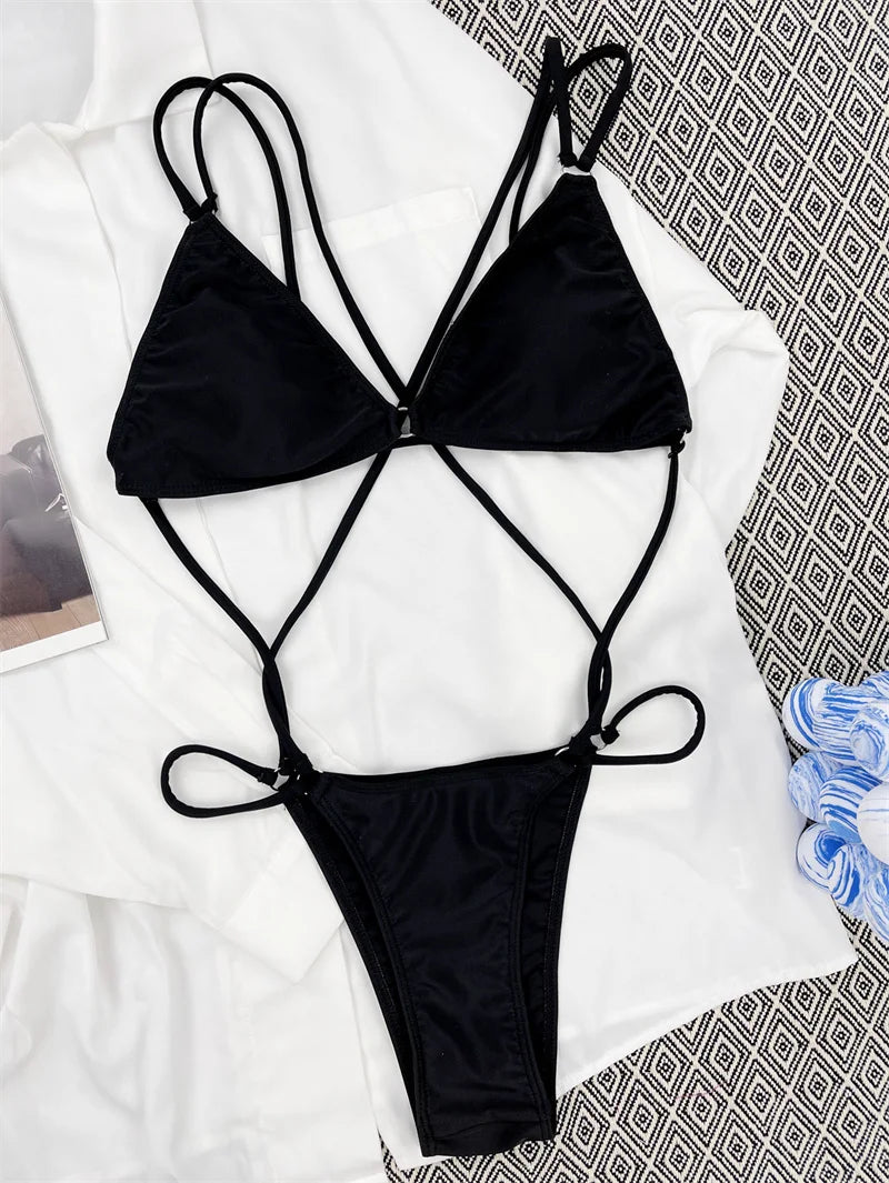 Bikini intero intrecciato scavato da donna - costumi ATREND