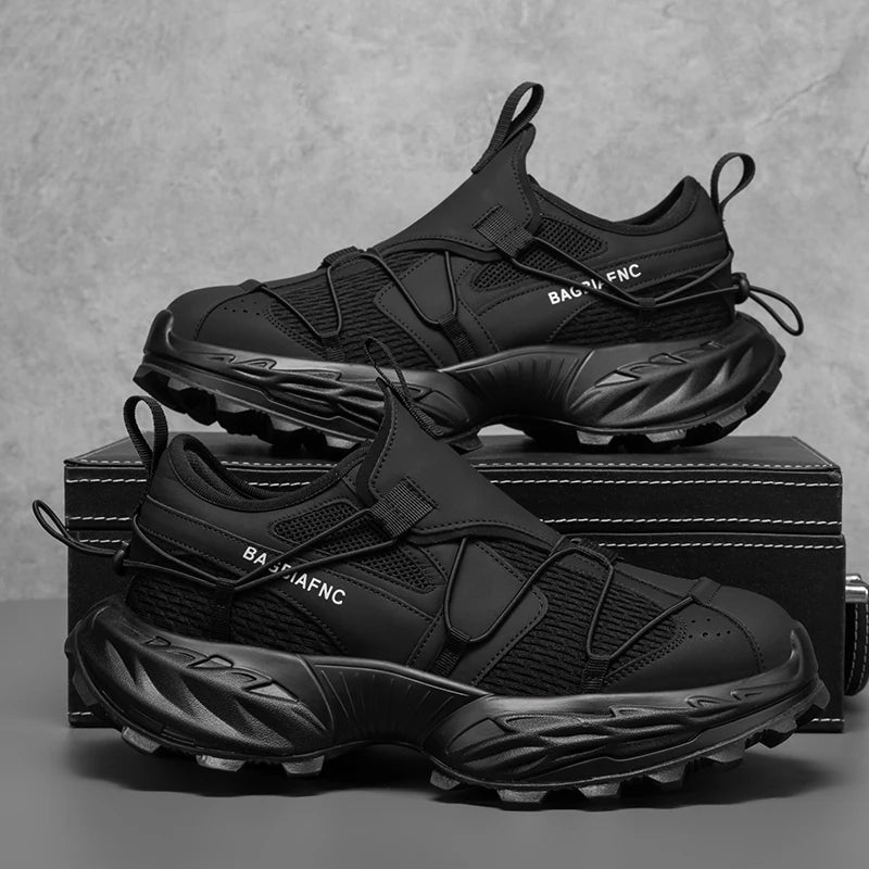 Sneakers chunky casual con suola morbida in pelle traspirante da uomo