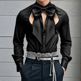 Camicia con chiusura a fiocco frontale da uomo - Pantaloni uomo ATREND