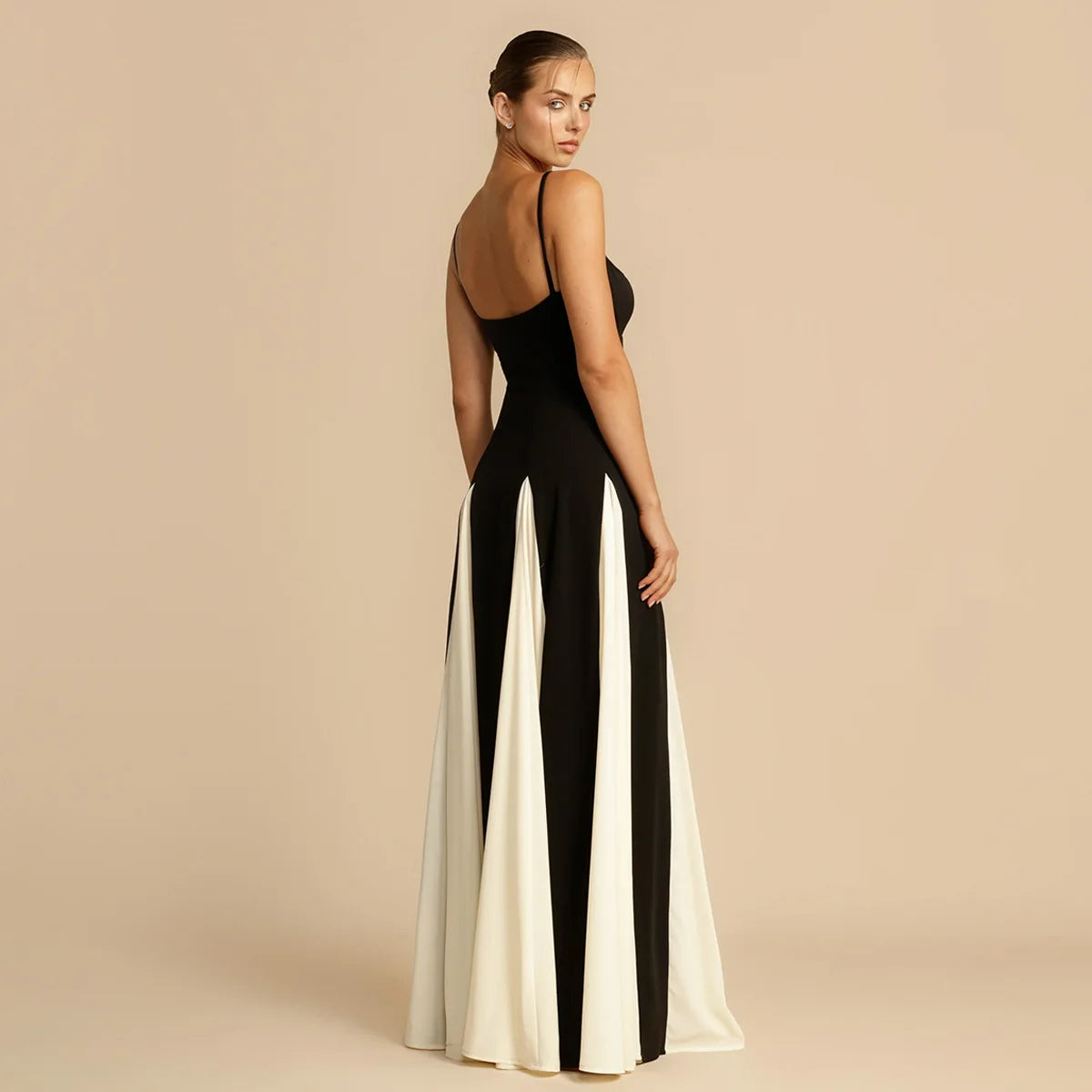 Abito lungo bicolor da donna - Abbigliamento Abiti ATREND