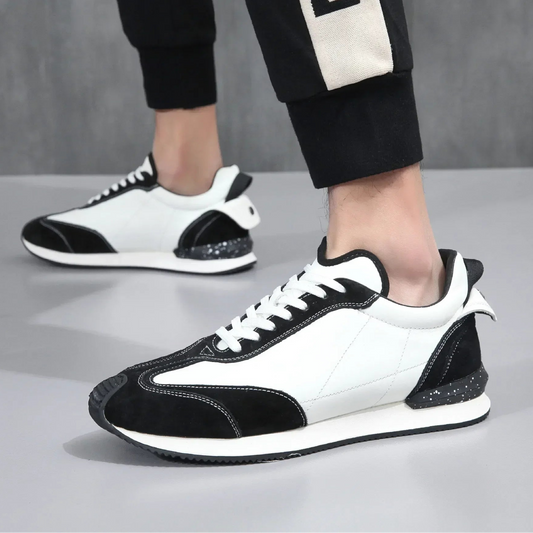 Sneakers casual patchwork in pelle PU e velluto unisex