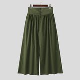 Pantaloni casual con fascia alta e bottoni da uomo - Pantaloni uomo ATREND