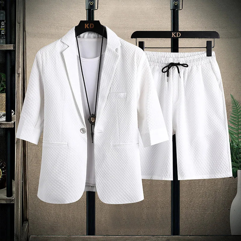 Set coordinato casual giacca e pantaloncini da uomo - Set coordinato uomo ATREND