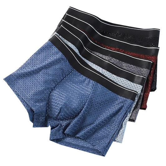 Men's 5 Piece Breathable Elastic Band Casual Boxer Shorts
