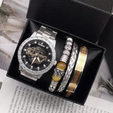 Set idea regalo con orologio e 3 braccialetti da uomo