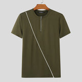 T-shirt casual con cerniera da uomo - Pantaloni uomo ATREND