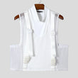 Canottiera patchwork con trasparenze e fibbie da uomo - Canottiera uomo ATREND
