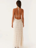 Abito lungo casual plissettato da donna - Abbigliamento Abiti ATREND