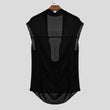 T-shirt casual patchwork trasparente da uomo - T-shirt uomo ATREND