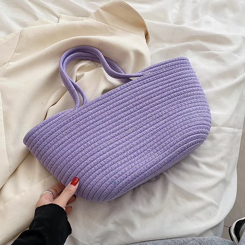 Borsa a mano casual in cotone da donna - Borsa a mano ATREND