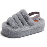 Women's Elastic Strap Fur Slippers