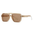 Occhiali da sole retrò con lente geometrica bicolor unisex - Occhiali da sole unisex ATREND