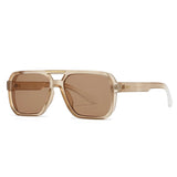 Occhiali da sole retrò con lente geometrica bicolor unisex - Occhiali da sole unisex ATREND
