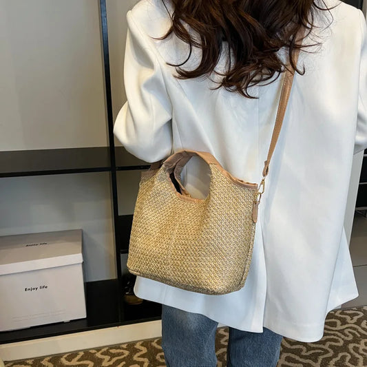 Borsa a mano con bordo a contrasto e cinturino regolabile da donna - Borsa a mano ATREND