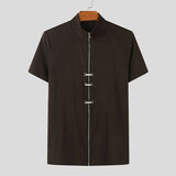 T-shirt casual con cerniera a mezze maniche da uomo - T-shirt uomo ATREND