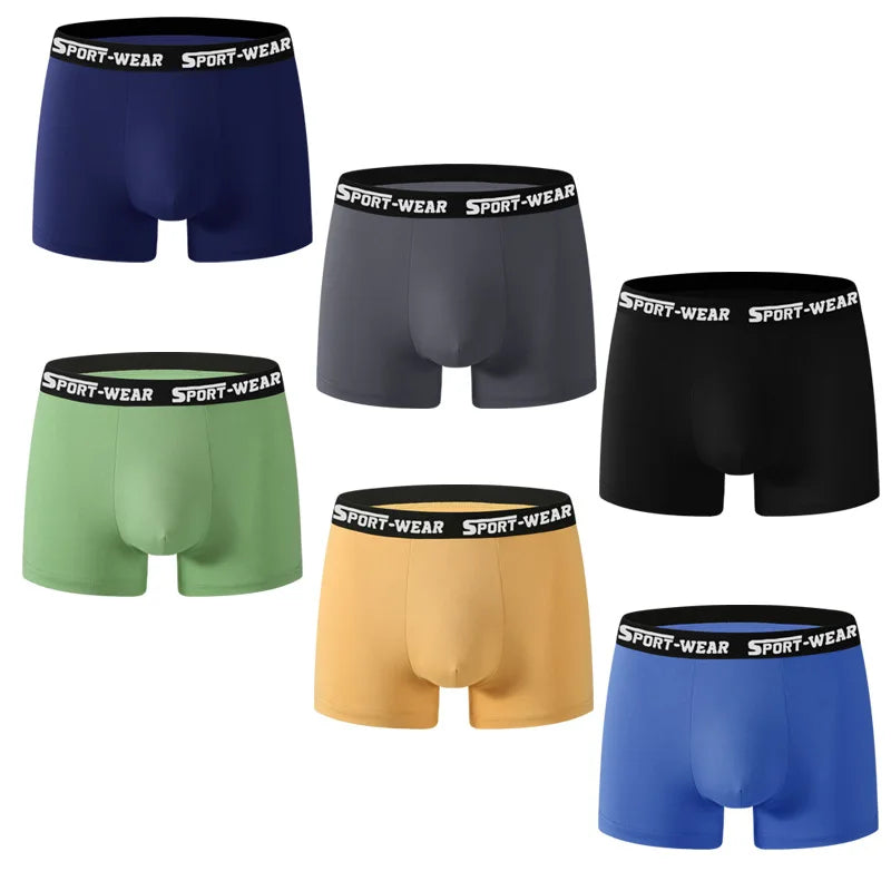 Boxer casual 6 pezzi in cotone con fascia elastico e lettere da uomo - Boxer uomo ATREND