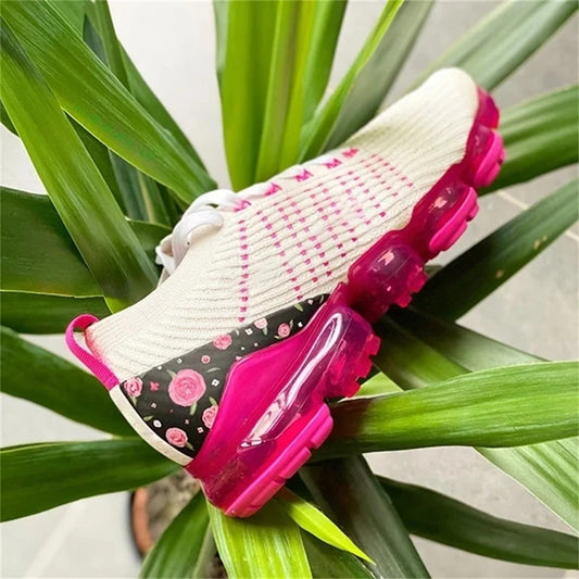 Sneakers casual a calzino in cotone con stampa floreale da donna - Sneakers donna ATREND