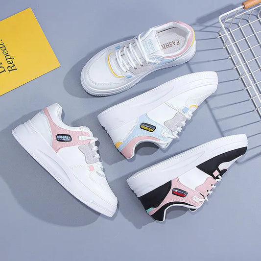 Sneakers casual in pelle PU con lacci da donna - Sneakers donna ATREND