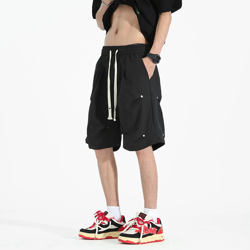 Men's Elastic Waistband Drawstring Casual Shorts