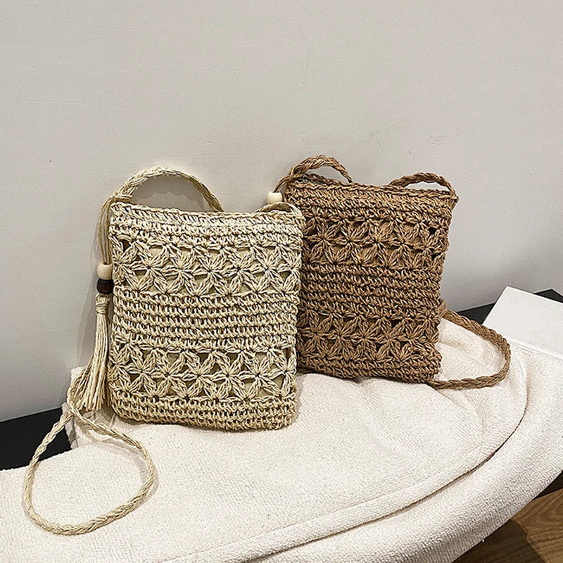 Borsa a tracolla lavorata a mano in cotone da donna - Borsa a tracolla ATREND