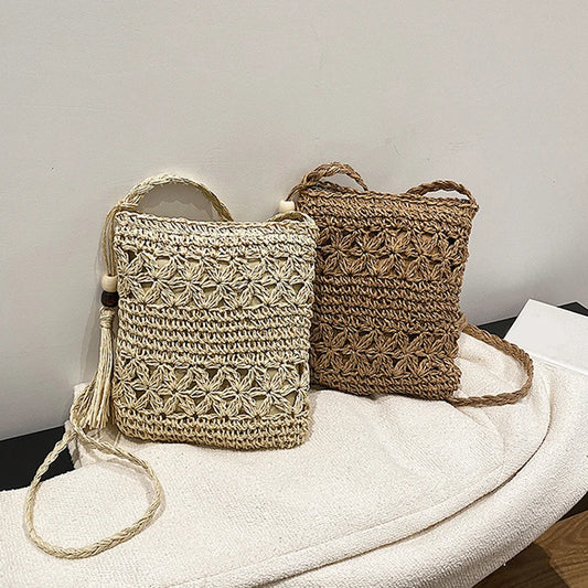 Borsa a tracolla lavorata a mano in cotone da donna - Borsa a tracolla ATREND