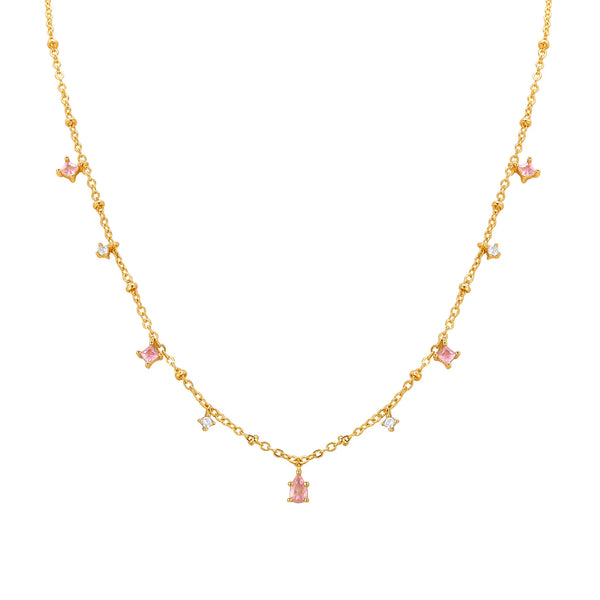 Collana con ciondoli di pietre trasparenti scintillanti da donne