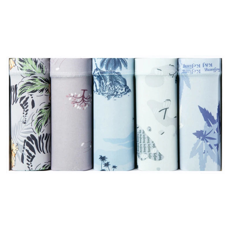 Boxer casual 5 pezzi elasticizzati con stampa grafica da uomo - Boxer uomo ATREND
