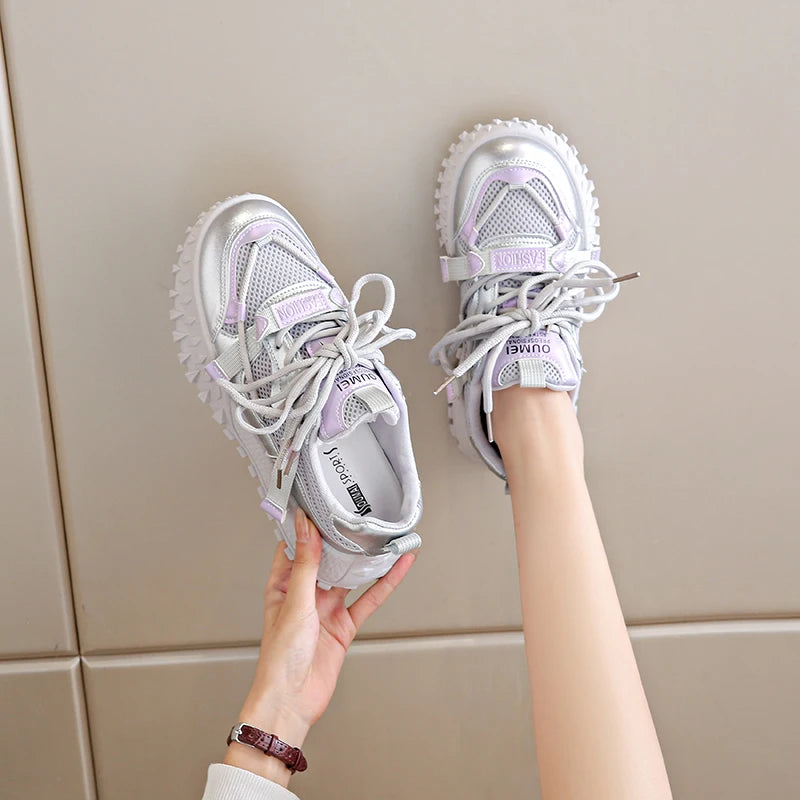 Sneakers casual traspiranti con lacci da donna - Sneakers donna ATREND