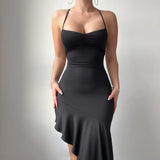 Abito midi con spacco laterale plissettato da donna - Abbigliamento Abiti ATREND