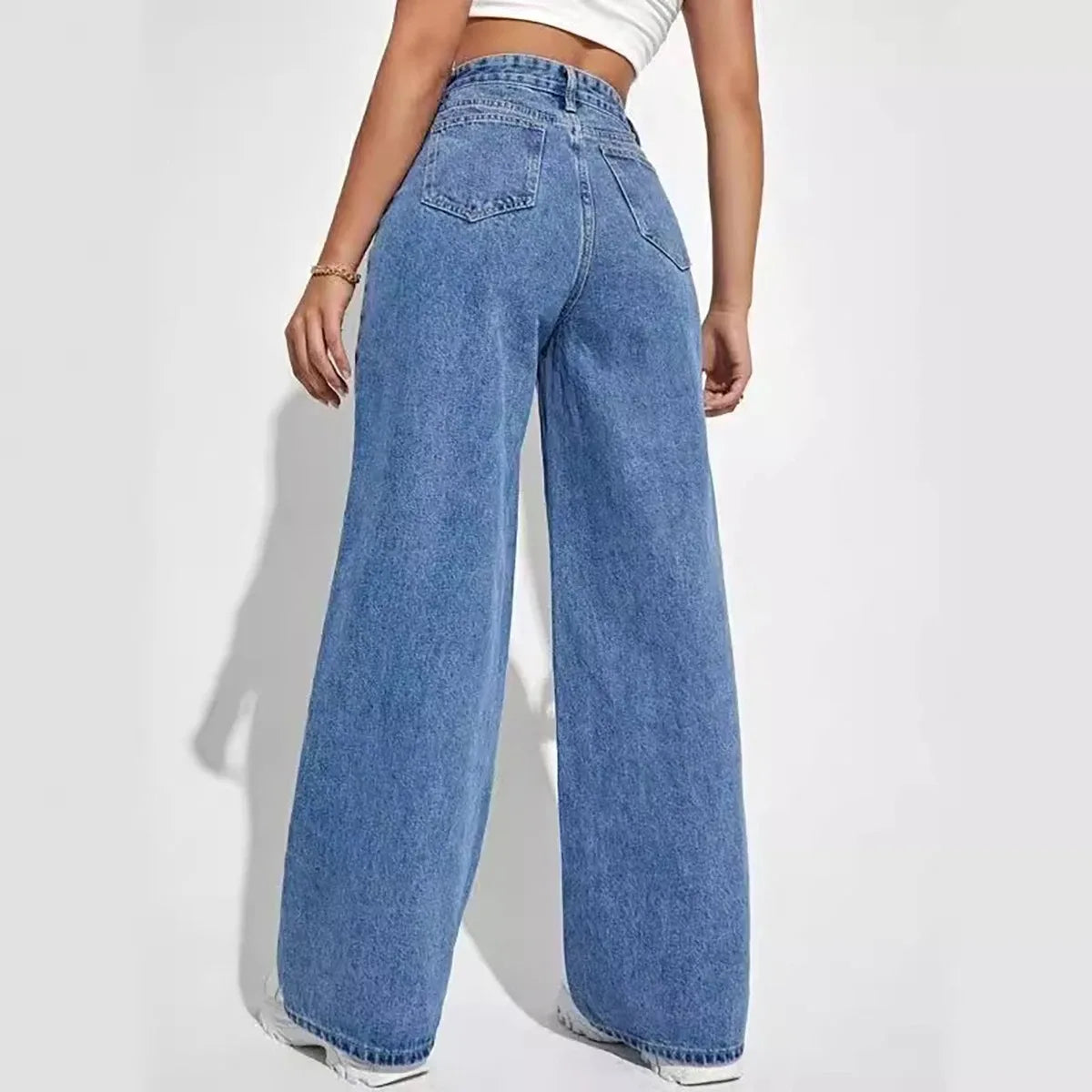 Jeans casual a vita alta da donna - Jeans donna ATREND