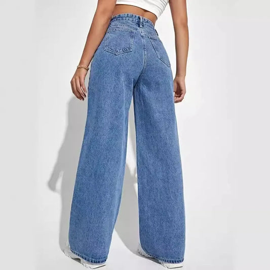 Jeans casual a vita alta da donna - Jeans donna ATREND