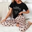 Pigiama t-shirt e pantaloni con stampa grafica da donna - Pigiama donna ATREND