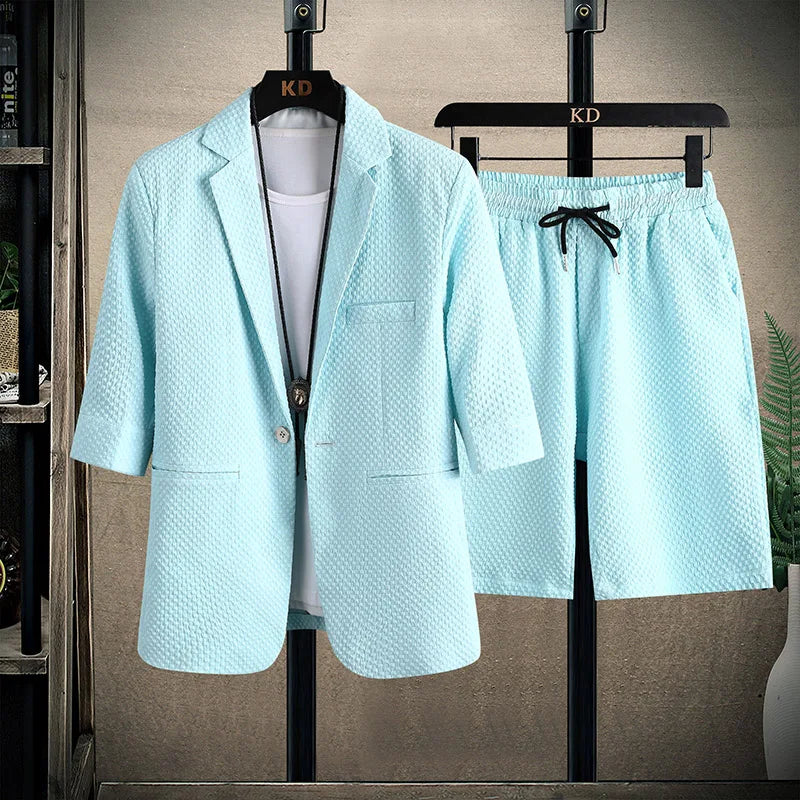 Set coordinato casual giacca e pantaloncini da uomo - Set coordinato uomo ATREND
