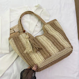Borsa a mano a righe in cotone da donna - Borse a mano ATREND