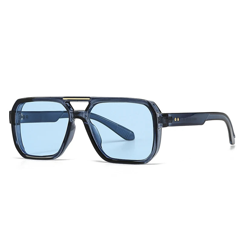 Occhiali da sole retrò con lente geometrica bicolor unisex - Occhiali da sole unisex ATREND