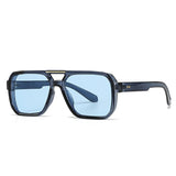 Occhiali da sole retrò con lente geometrica bicolor unisex - Occhiali da sole unisex ATREND