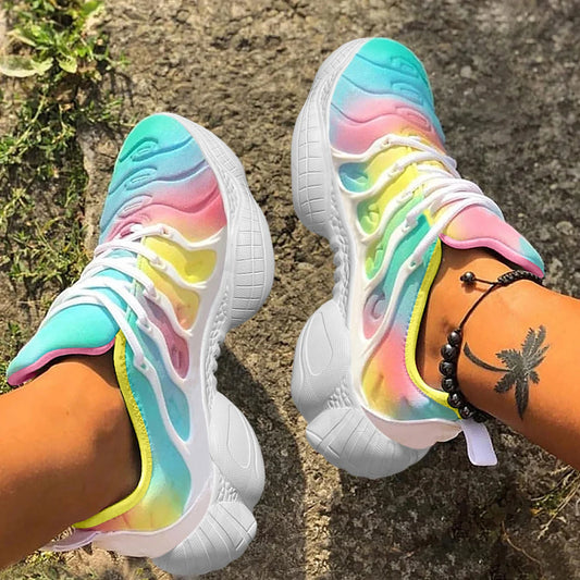 Sneakers casual multicolor con lacci da donna - Sneakers donna ATREND